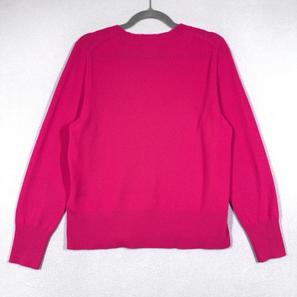 J‎ Crew Cashmere Sweater Womens Medium Classic Fit Crewneck Preppy Pink BA400